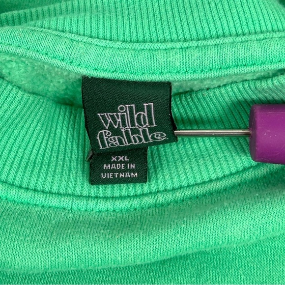 Wild Fable Green Paradise 1996 Beach Club Long Sleeve Crewneck Sweatshirt XXL - Picture 4 of 7